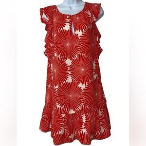 NWOT J. Crew Floral Burst Ruffle Trim Dress Sz XS